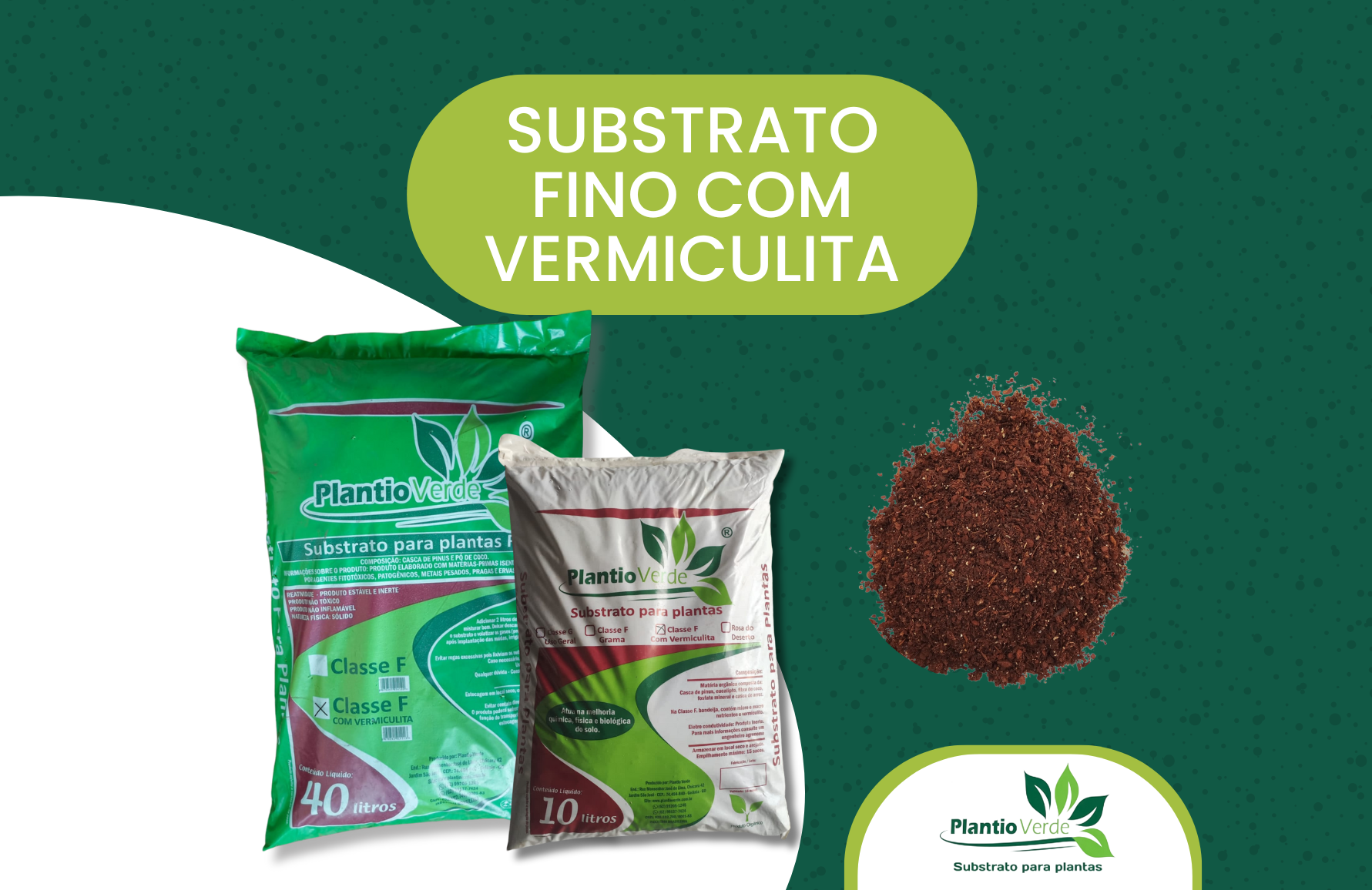 Substrato fino com vermiculita 10 e 40
